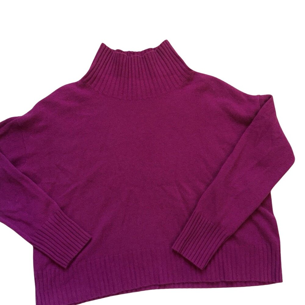 Free People Cashmere Turtleneck Sweater in Purple Fuchsia Size XS Poppy So Soft